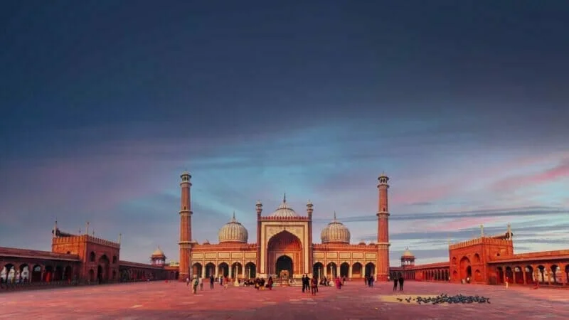 A view of Jama Masjid, Delhi, showcasing its majestic architecture and grandeur.